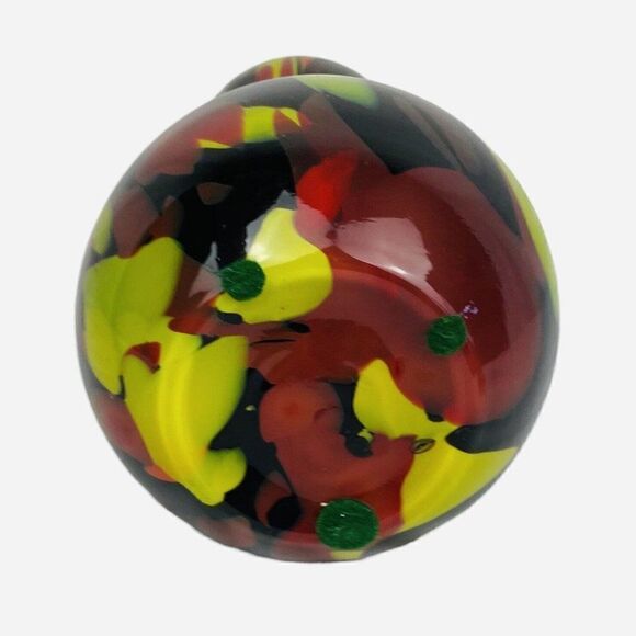 Vintage Abstract Tall 12" Art Glass Vase Hourglass Spatter Bohemian End of Day - Picture 6 of 6